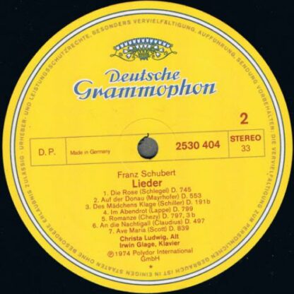 Deutsche Grammophon 2530 404 - Schubert-Lieder - Image 4