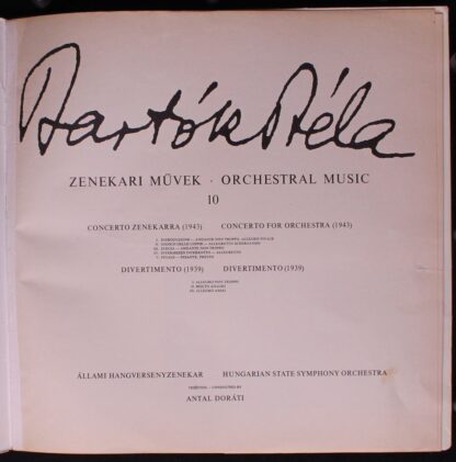Hungaroton SLPX 11437 - Concerto For Orchestra / Divertimento - Image 3