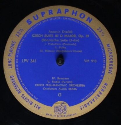 Supraphon LPV 341 - Antonín Dvořák, Czech Suite, Suite - Image 3