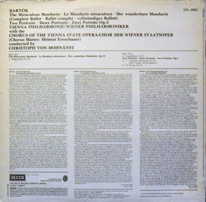 DECCA SXL 6882 - The Miraculous Mandarin; Two Portraits - Image 2