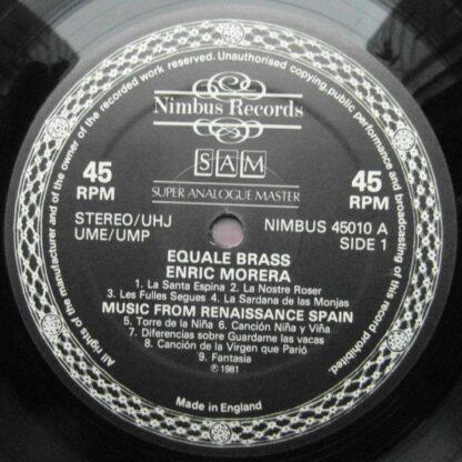 Nimbus Records NIMBUS 45010 - Equale Brass - Music By Morera • B - Image 3