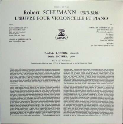 Erato STU 71105 - L'Œuvre Pour Violoncelle & Piano - Image 3