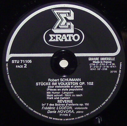 Erato STU 71105 - L'Œuvre Pour Violoncelle & Piano - Image 2