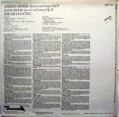 Ace Of Diamonds SDD 423 - Dvorak: Quintet In G Major, Op. 77 / S - Image 2