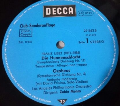 DECCA 29 562-6 - Symphonische Dichtungen: Hunnenschlacht • Orphe - Image 3