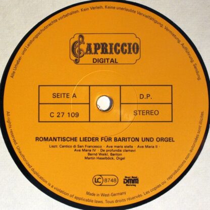 Capriccio C 27 109 - Romantische Lieder Für Bariton & Orgel - Image 3