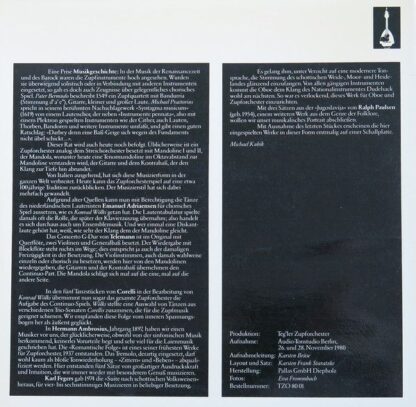 Not On Label TZO 80 01 - Musica Speciosa (Konzertante Zupfmusik - Image 2