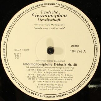 Deutsche Grammophon 104 296 A - Informationsplatte E-Musik Nr. 4