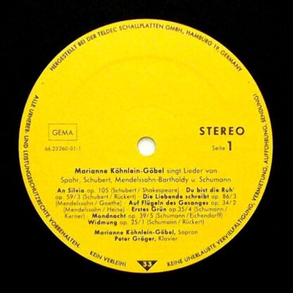 Not On Label 66-23260-01 - Singt Lieder von Spohr, Schubert, Men - Image 3
