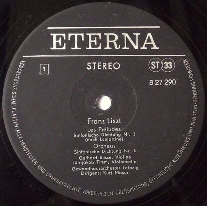 Eterna 8 27 290 - Les Préludes / Orpheus / Tasso (Sinfonische Di - Image 3