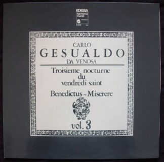 harmonia mundi France EHM-240 - Troiseme Nocturne Du Vendredi Sa