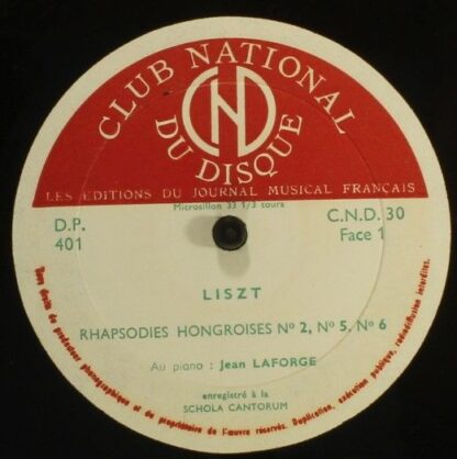 Club National Du Disque CND 30 - Rhapsodies Hongroises - Image 3