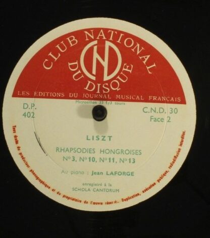 Club National Du Disque CND 30 - Rhapsodies Hongroises - Image 4