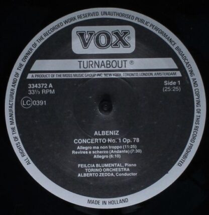 VOX/Turnabout TV 334 372 - Piano Concerto No. 1 / Rhapsodie Espa - Image 3