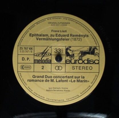 Eurodisc 25 767 KK - Violinsonate D-Moll Op. 75, Epithalam (1872 - Image 4