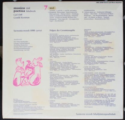 Harmonia Mundi HMS 30 656 - Musica Poetica Teil 7 - Orff-Schulwe - Image 2