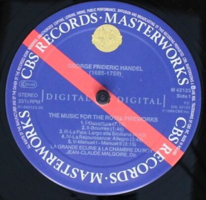 CBS Masterworks M 42123 - Music For The Royal Fireworks / Concer - Image 3