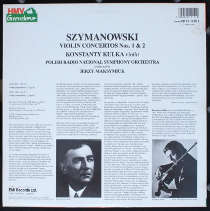 His Master's Voice ED29112151 - Violin Concertos Nos. 1 & 2 - Image 2