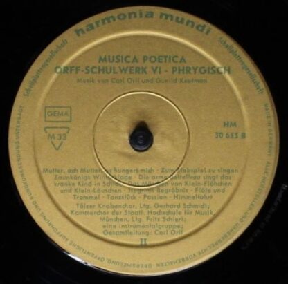Harmonia Mundi HM 30 655 - Musica Poetica Teil 6 - Orff Schulwer - Image 5