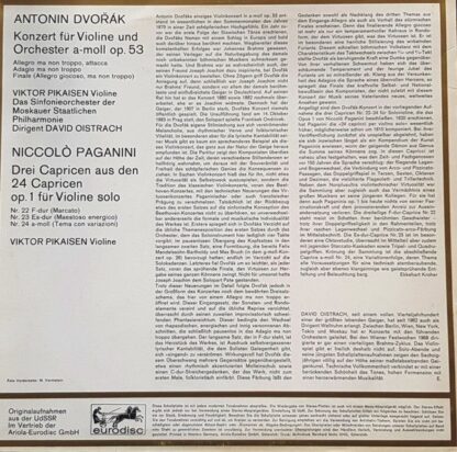 Eurodisc 78 463 KK - Violinkonzert A-Moll Op.53 / 3 Capricen Für - Image 3