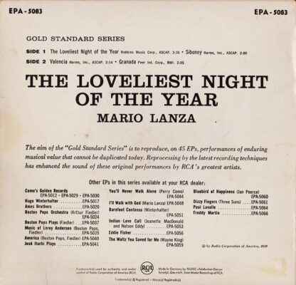 RCA EPA 5083 - The Loveliest Night Of The Year - Image 2