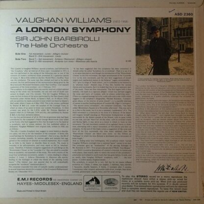 His Master's Voice ASD 2360 - Ralph Vaughan Williams, Sir John B - Image 2