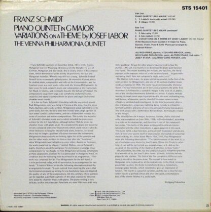 London Records STS 15401 - Franz Schmidt, The Vienna Philharmoni - Image 2