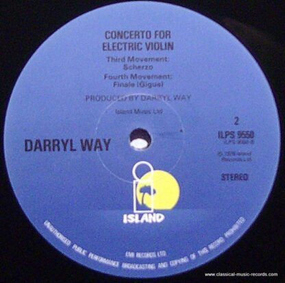 EMI ILPS 9550 - Darryl Way - Concerto For Electric Violin - Image 2
