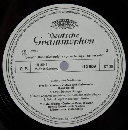 Deutsche Grammophon 112 009 - Ludwig van Beethoven, Trio Di Trie