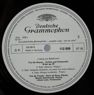 Deutsche Grammophon 112 009 - Ludwig van Beethoven,Trio Di Tries