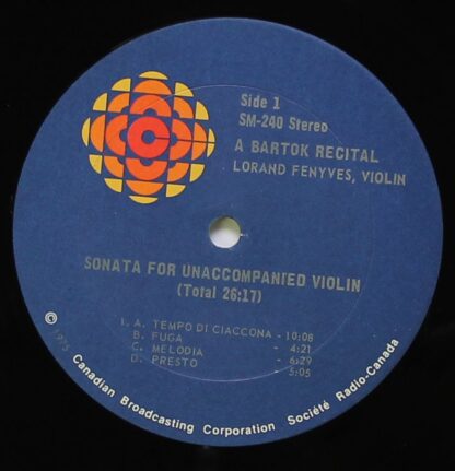 CBC Radio Canada SM 240 - Lorand Fenyves, Béla Bartók - A Bartok - Image 3