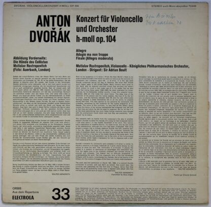 Orbis 72 449 - Antonín Dvořák - Opus 104 - Konzert Für Violoncel - Image 2