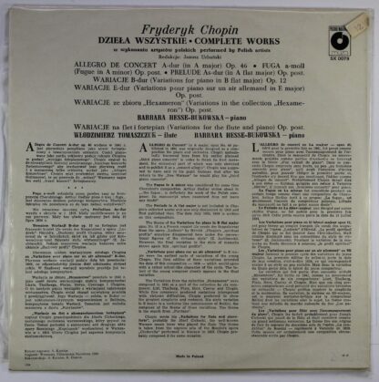 Polskie Nagrania Muza SX 0058 - Frédéric Chopin, Halina Czerny-S - Image 2