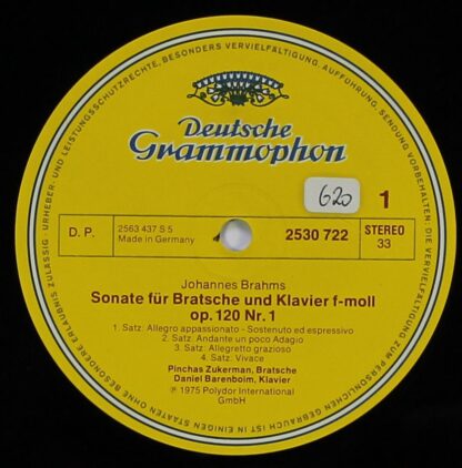 Deutsche Grammophon 2530 722 - Johannes Brahms, Pinchas Zukerman - Image 3