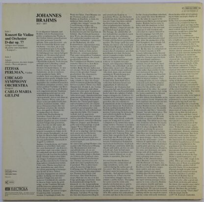His Master's Voice 1C 063-02 899 Q - Johannes Brahms, Itzhak Per - Image 2