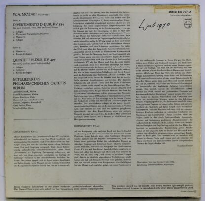 Philips 839 707 LY - Wolfgang Amadeus Mozart, Philharmonisches O - Image 2