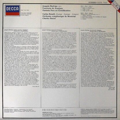 DECCA SXDL 7525 - Joaquín Rodrigo, Carlos Bonell, Charles Dutoit - Image 2