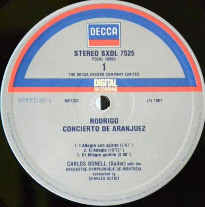 DECCA SXDL 7525 - Joaquín Rodrigo, Carlos Bonell, Charles Dutoit - Image 3