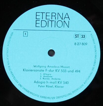 Eterna 8 27 809 - Wolfgang Amadeus, Peter Rösel - Klaviersonaten - Image 3