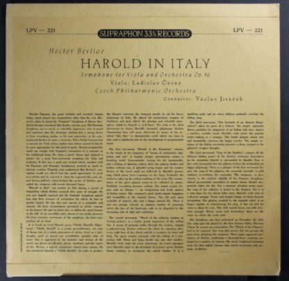 Supraphon LPV-221 - Hector Berlioz, Ladislav Černý, The Czech Ph - Image 2