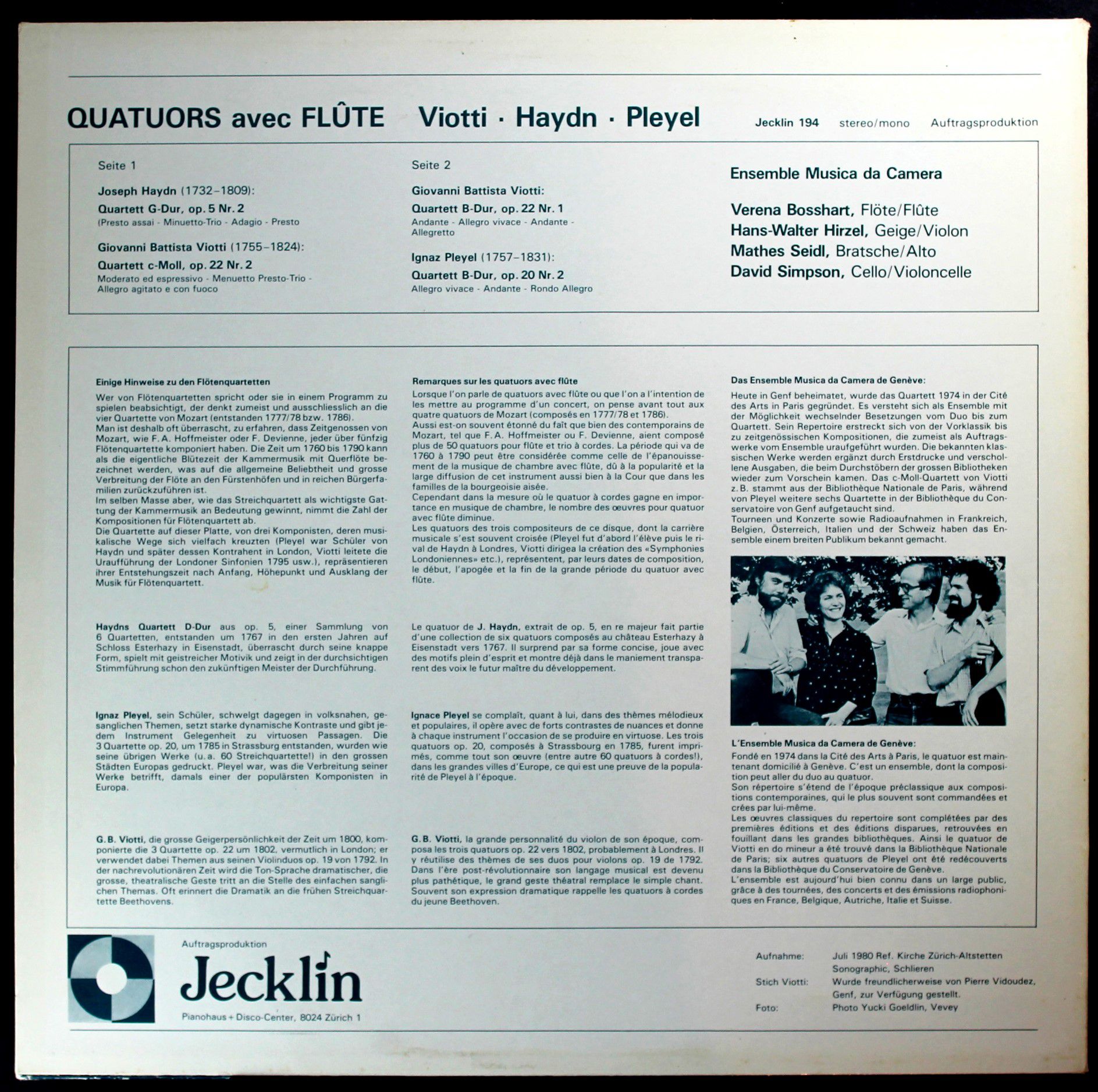 Jecklin 194 - Giovanni Battista Viotti, Joseph Haydn, Ignaz Pley - Image 3