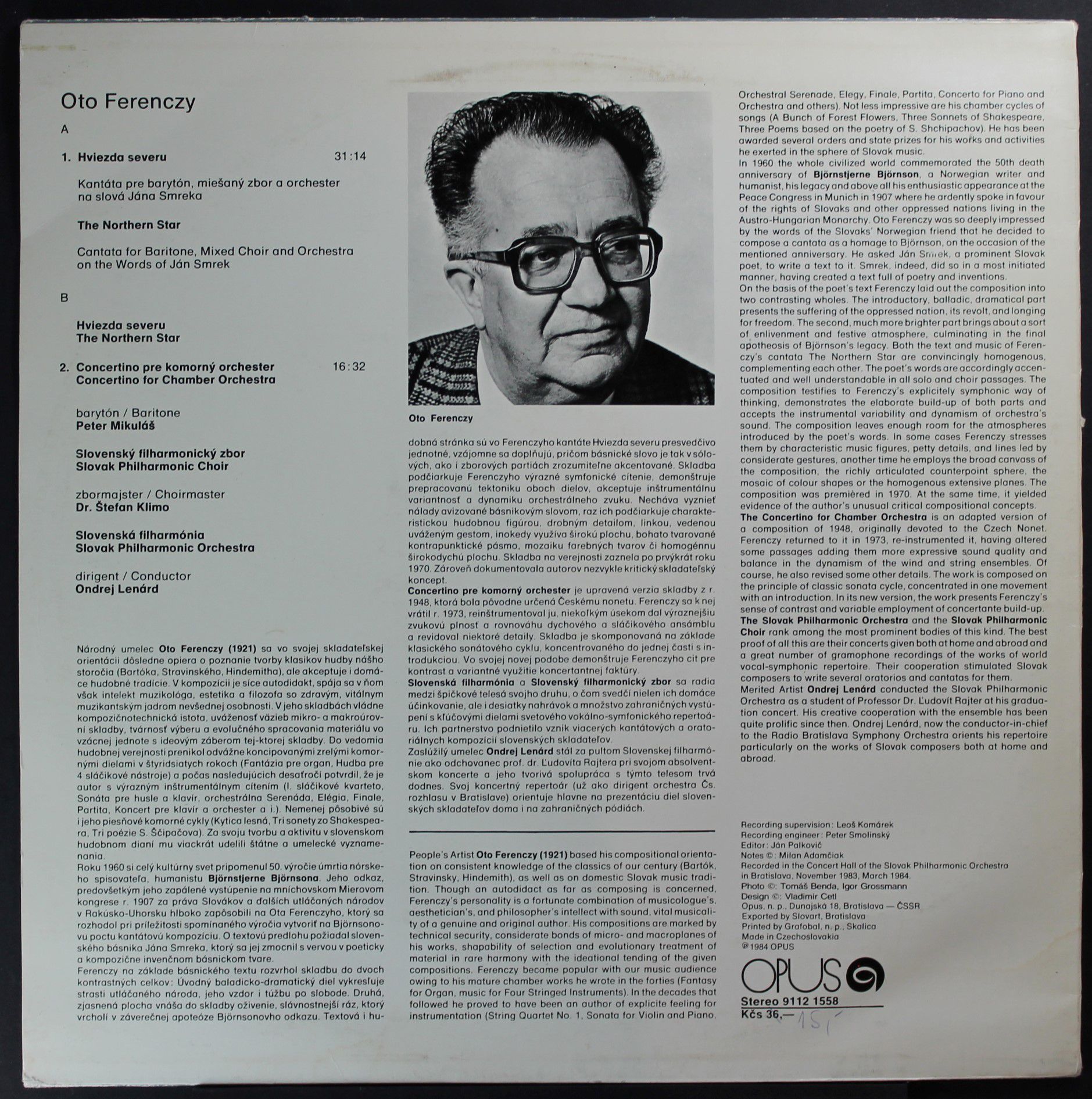 Opus 9112 1558 - Oto Ferenczy, Peter Mikuláš, Slovak Philharmoni - Image 3