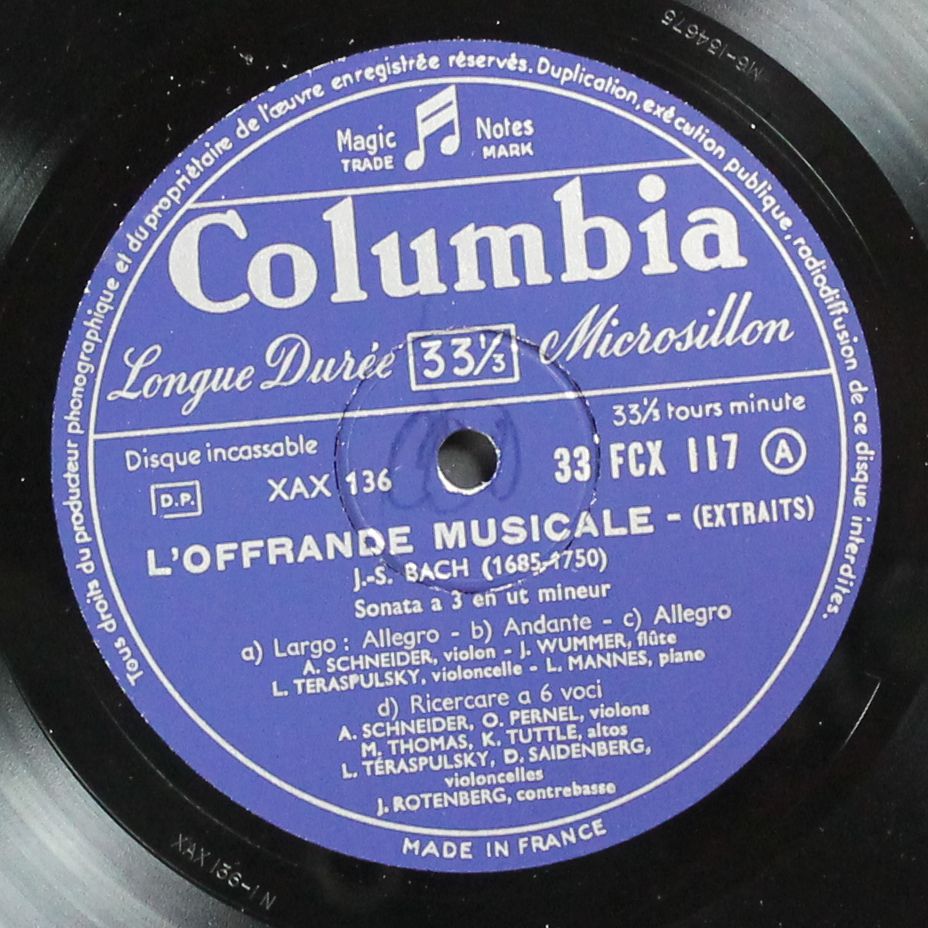 Columbia 33 FCX 117 - Johann Sebastian Bach - Concertos Brandebo - Image 2