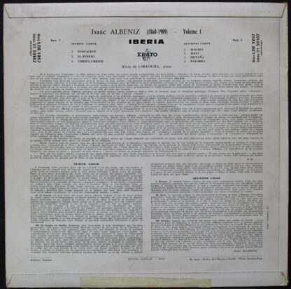 Erato STE 50167 - Isaac Albéniz, Alicia De Larrocha - Iberia, Vo - Image 2