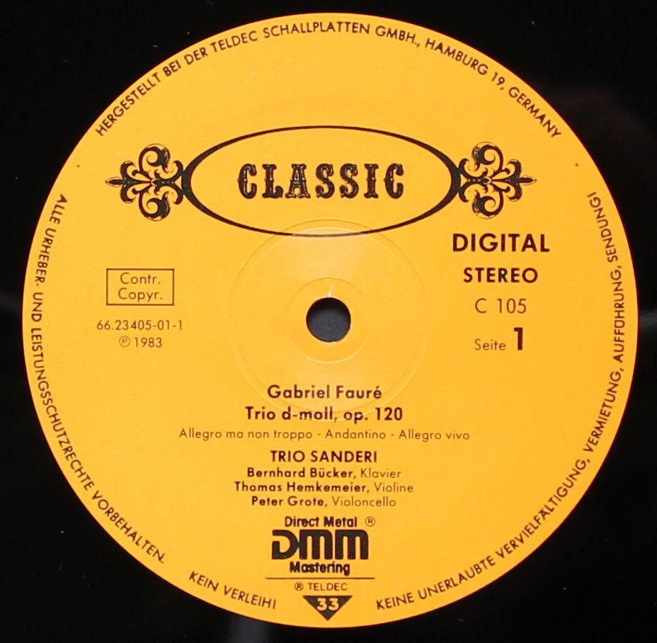 Classic Studio Berlin C 105 - Trio Sanderi - Fauré / Beethoven - Image 2