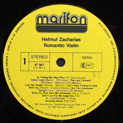 Marifon 47 987 XAU - Helmut Zacharias - Romantic Violin - Image 2