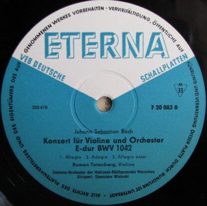 Eterna 7 20 083 - Johann Sebastian Bach,Roman Totenberg - Konzer - Image 8