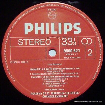 Philips 9500 621 - Luigi Boccherini, Pepe Romero, Academy Of St. - Image 3