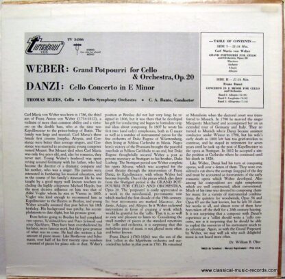 Turnabout TV 34306 - Carl Maria Von Weber, Franz Danzi, Thomas B - Image 3