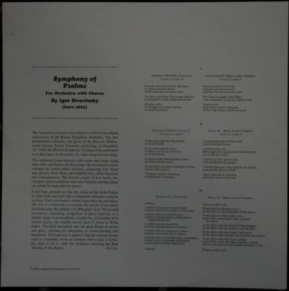 RCA Red Seal LSC-2822 - Igor Stravinsky, Francis Poulenc, Sarama - Image 3